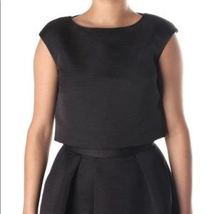 Ted Baker Klowi Ribbed Crop Top in Black